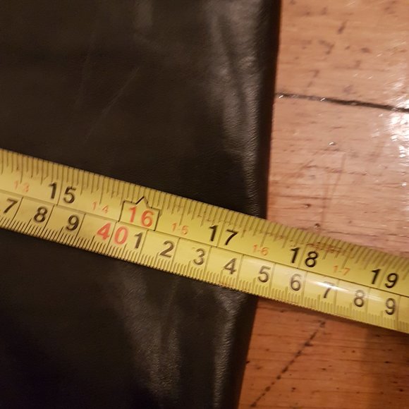 1990s Vintage Black High Waist Leather Pants Size 24 Waist - Picture 13 of 16